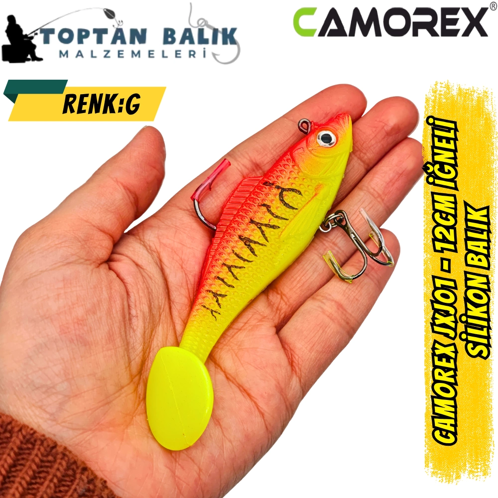 Camorex JXJ01 12cm 2'li İğneli Silikon Balık (Renk: G)